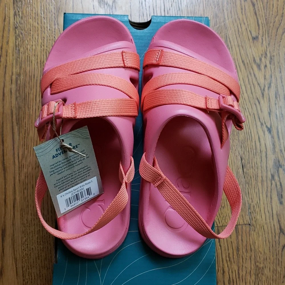 NIB Chaco Chillos Sport Sandal In Rose Pink Kids Size 5